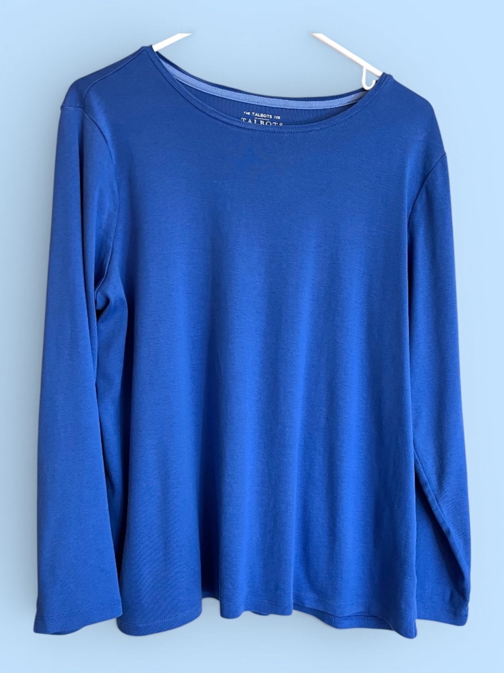 Talbots Royal Blue Pima Cotton Long Sleeve Tee Size 1X